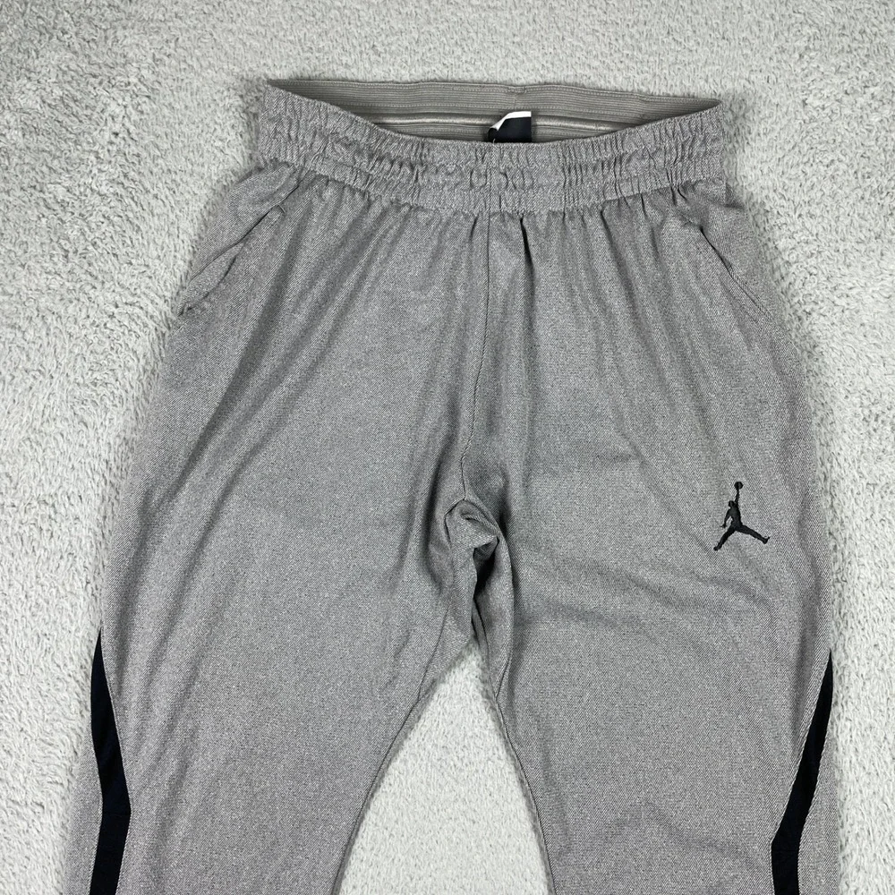 Air Jordan Pants Mens Large Gray Dri-FIT Training Joggers Ankle Zip 23 Alpha